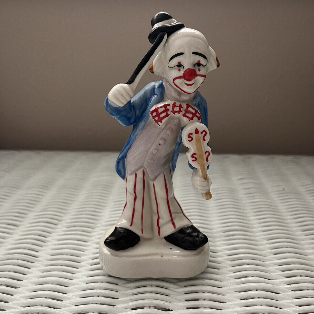 Violinist Clown Colorful Figurine Vintage Homco #1445 ceramic piece Home Decor